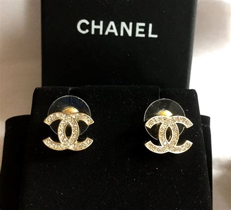 chanel gold earrings replica|chanel logo earrings white gold.